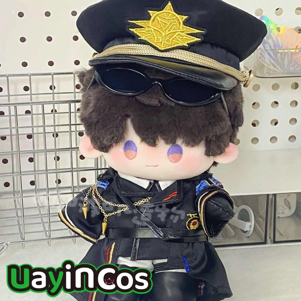

20cm Doll Clothes Love and Deepspace Caleb Cool Guy Officer Uniform Suit Gloves Stuffed Plushies Doll Accessories Anime Toy K