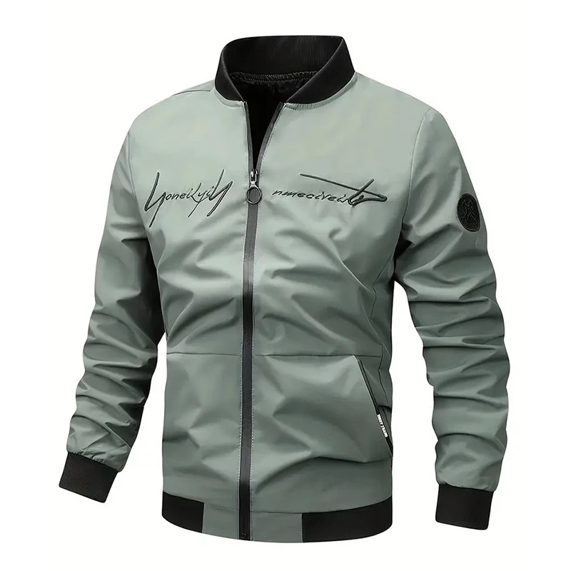 Spring New Men Casual Jacket Men Fashion Solid Windproof Slim Jacket Coat Autumn Men Outdoor Arrival Baseball Jackets Male M-5XL