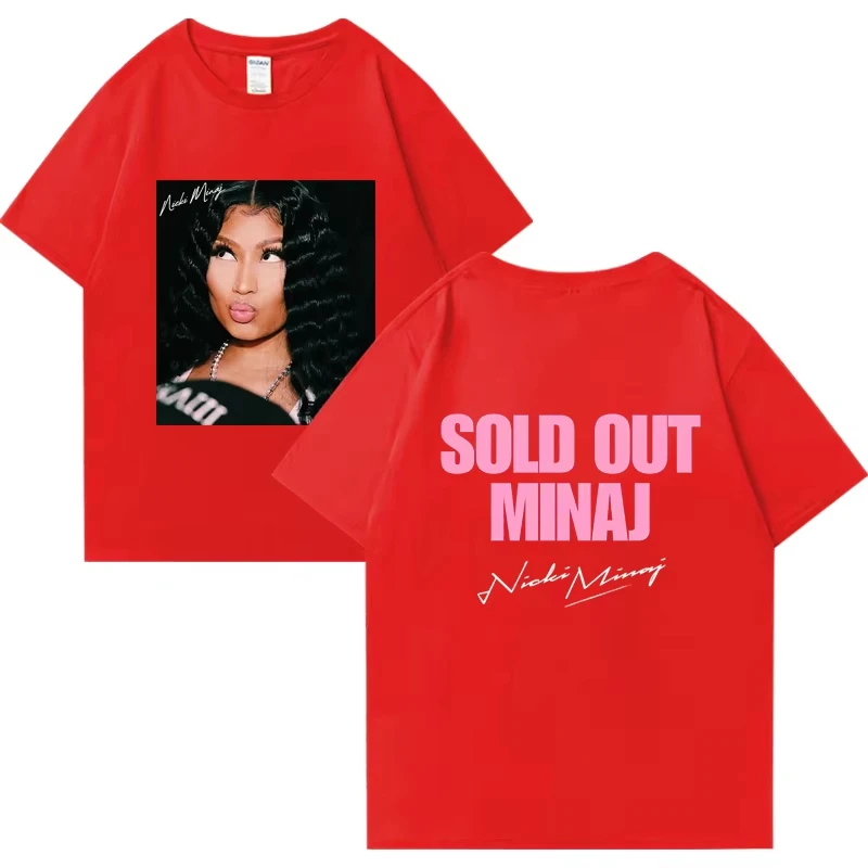 Raperka Nicki Minaj Trasa Koncertowa Pink Friday 2024 Koszulki Męskie Damskie Hip Hop Vintage Oversize Krótki Rękaw T-shirty Unisex Popularne Topy
