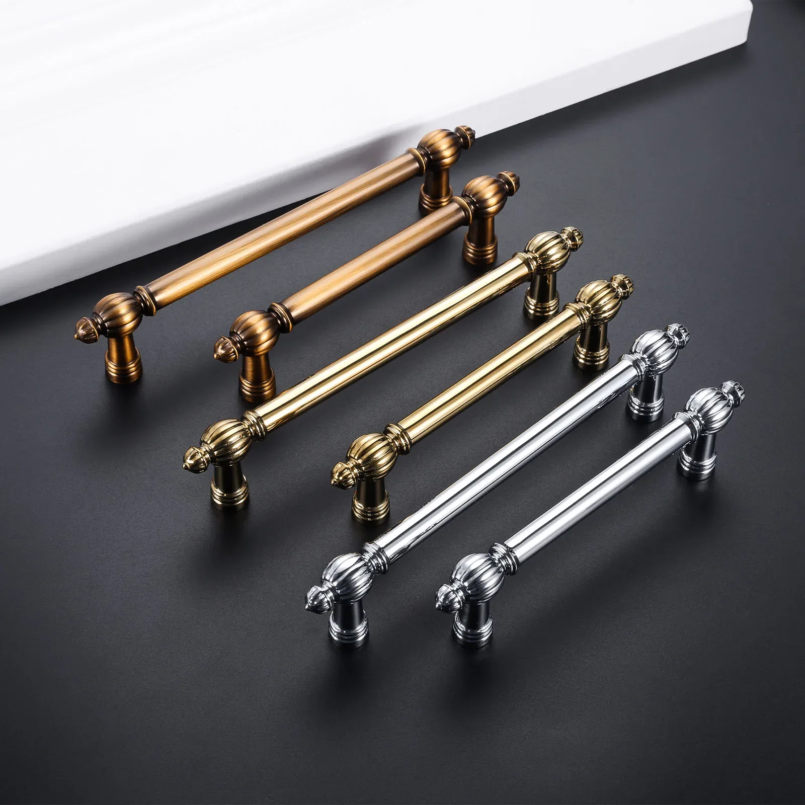 Cabinets Knobs and Handles Gold/bright Chrome Drawers Kitchen Pull Furniture Handles Door Closet Hardware with Screws 96mm/128mm