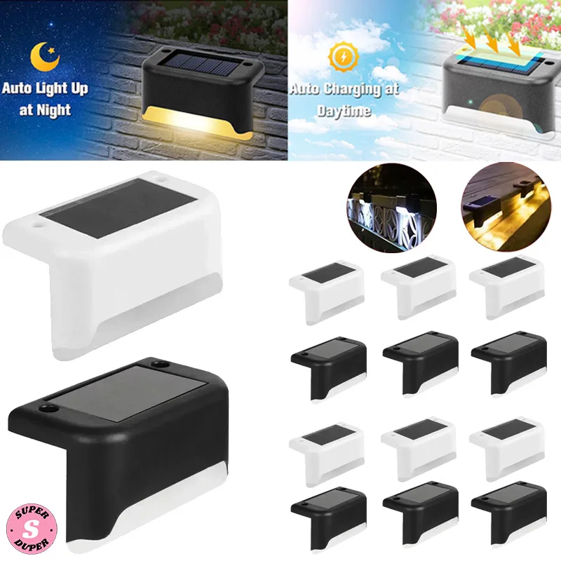 1-10PCS Solar Deck Lights Outdoor Step Lights Waterproof Led Solar Lights for Railing Stairs Step Fence Yard Patio and Pathway