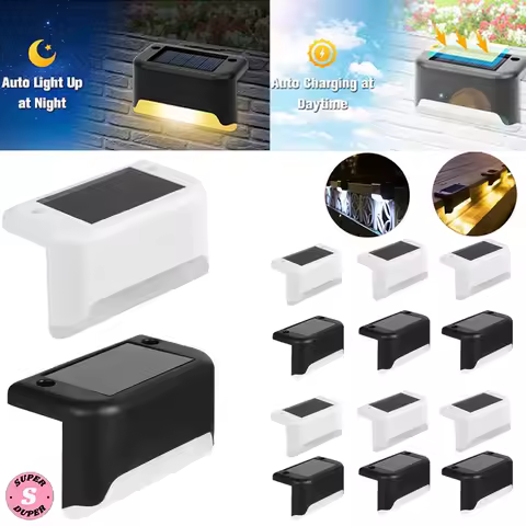 1-10PCS Solar Deck Lights Outdoor Step Lights Waterproof Led Solar Lights for Railing Stairs Step Fence Yard Patio and Pathway