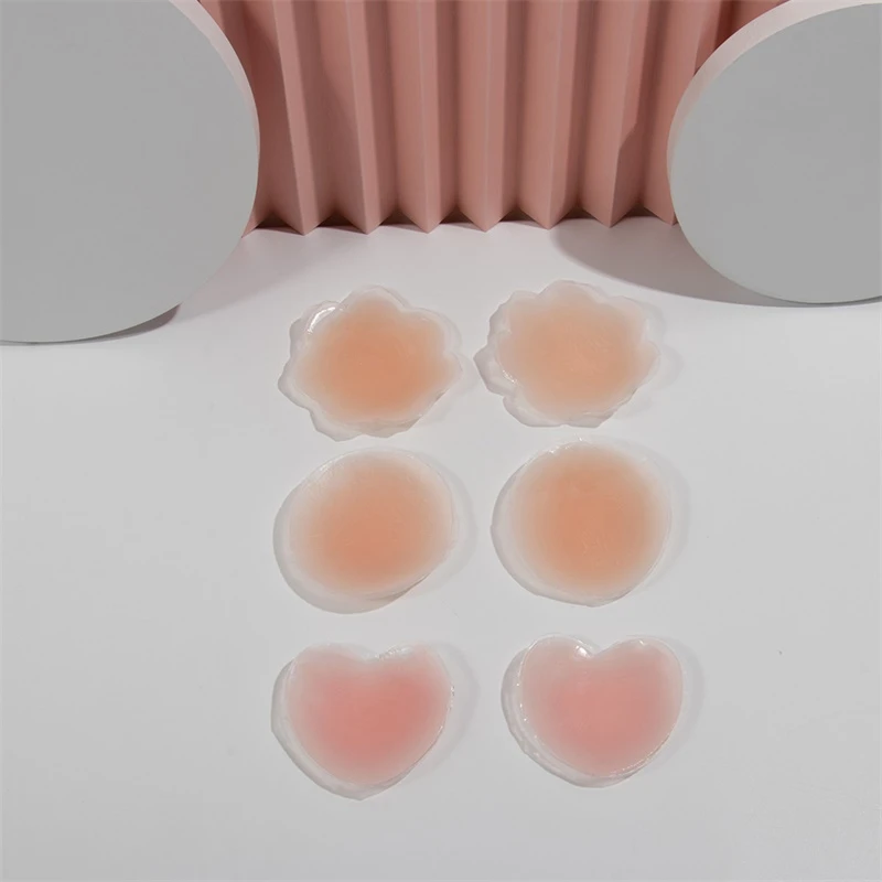 Reutilizável Invisible Silicone Nipple Cover, Peito auto-adesivo, Sutiã de peito, Monocromático, Mulher Pasties Pad Mat, Adesivos Acessórios