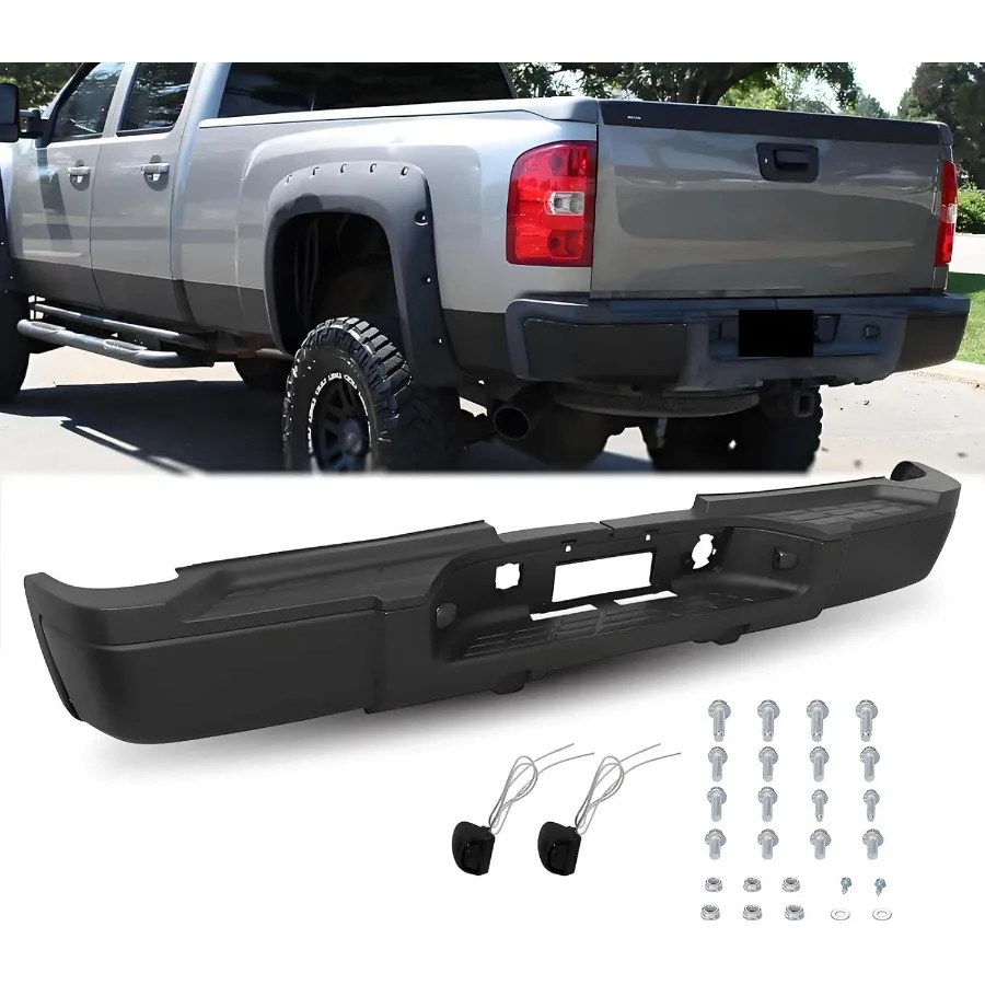 مجموعة المصد الخلفي باللون الأسود مصممة لتعزيز المتانة والوصول السهل في تطبيقات الشاحنات الثقيلة من عام 2007 إلى 2