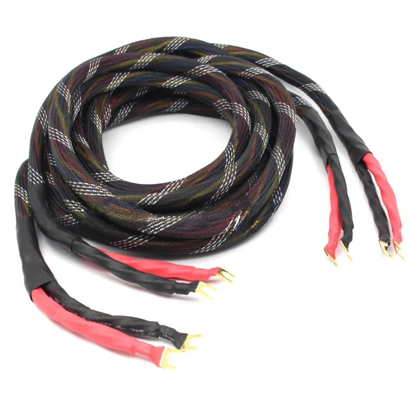 

Pair 12Cores Speaker Wire Pure Copper HiFi Audio Amplifier Horn Cable Y Spade & Banana Plug