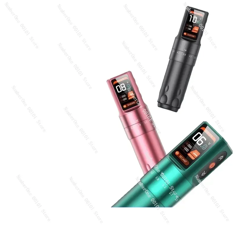 Wireless Tattoo Pen Machine Adjustable Stroke Hollow Cup Motor Long Battery Life RCA Connector Professional Artist Tool Kit