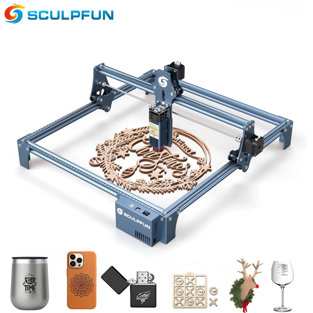 SCULPFUN S9 Laser Engraving Machine High-precision 5.5W Ultra-thin Laser Beam Wood Acrylic DIY Laser Engraving Cutting Machine