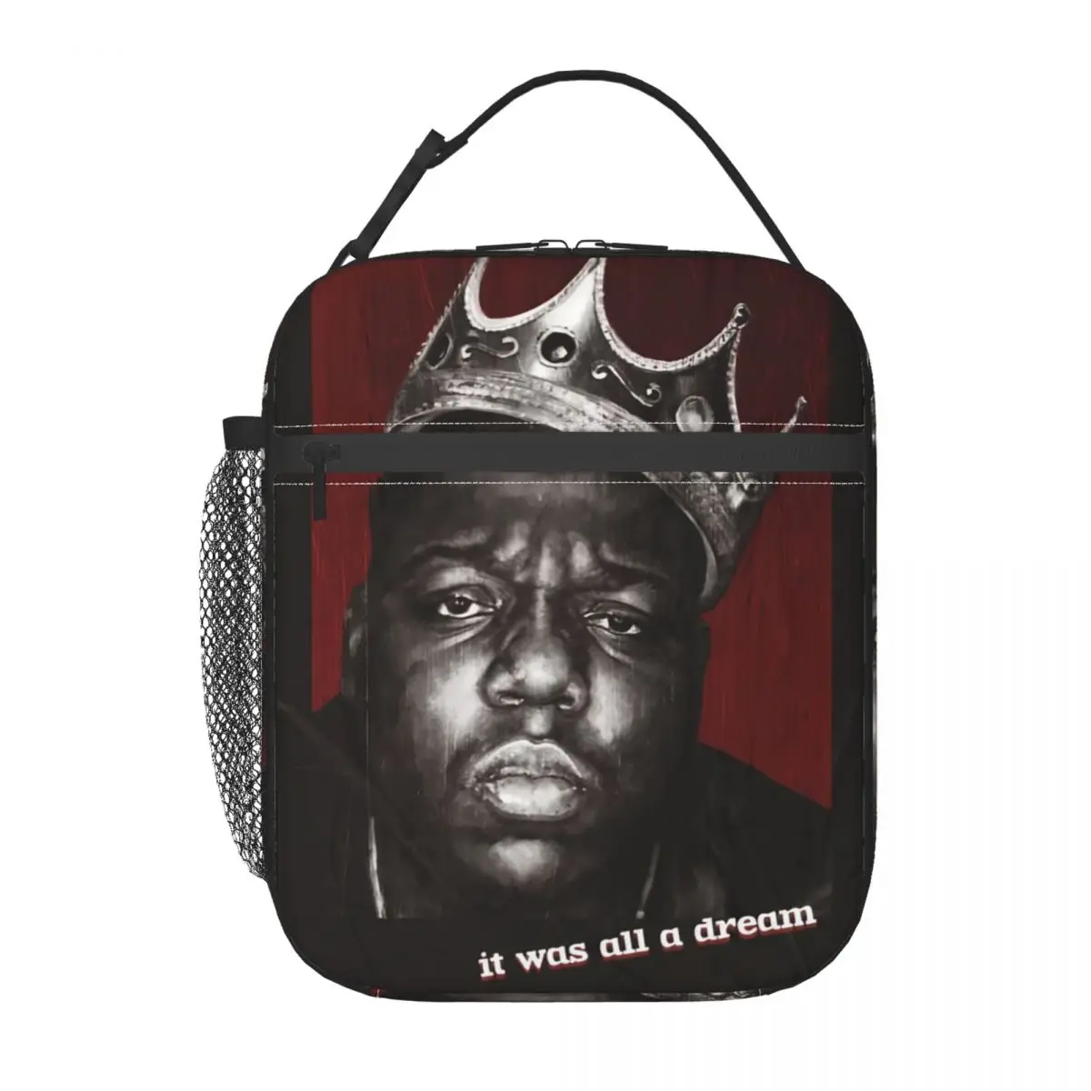 Vintage Notorious BIG Insulated Lunch Bag Biggiesmalls Food Container Reusable Thermal Cooler Lunch Boxes For School Office