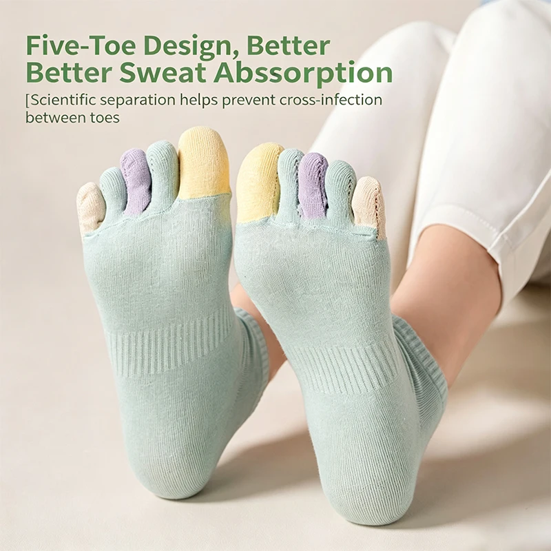 New colorful Five-Fingered Socks for Women soft cotton Elastic Split-Toe Socks Sweet Ankle Socks Casual Sports Five-Toe Socks