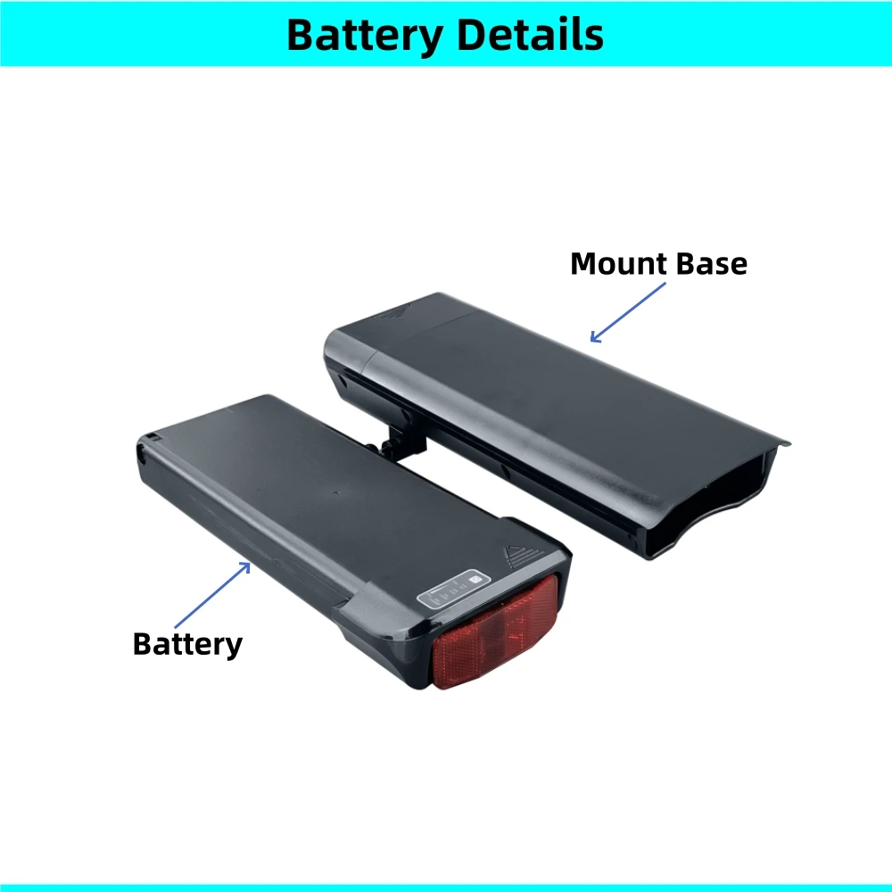 City Bike Rear Rack Bike Ebike Battery 24V 36V 8.8Ah 10Ah 10.4Ah 12Ah 12.8Ah 14Ah 15Ah 17.5Ah for E-200 Ezego Folding E-bike