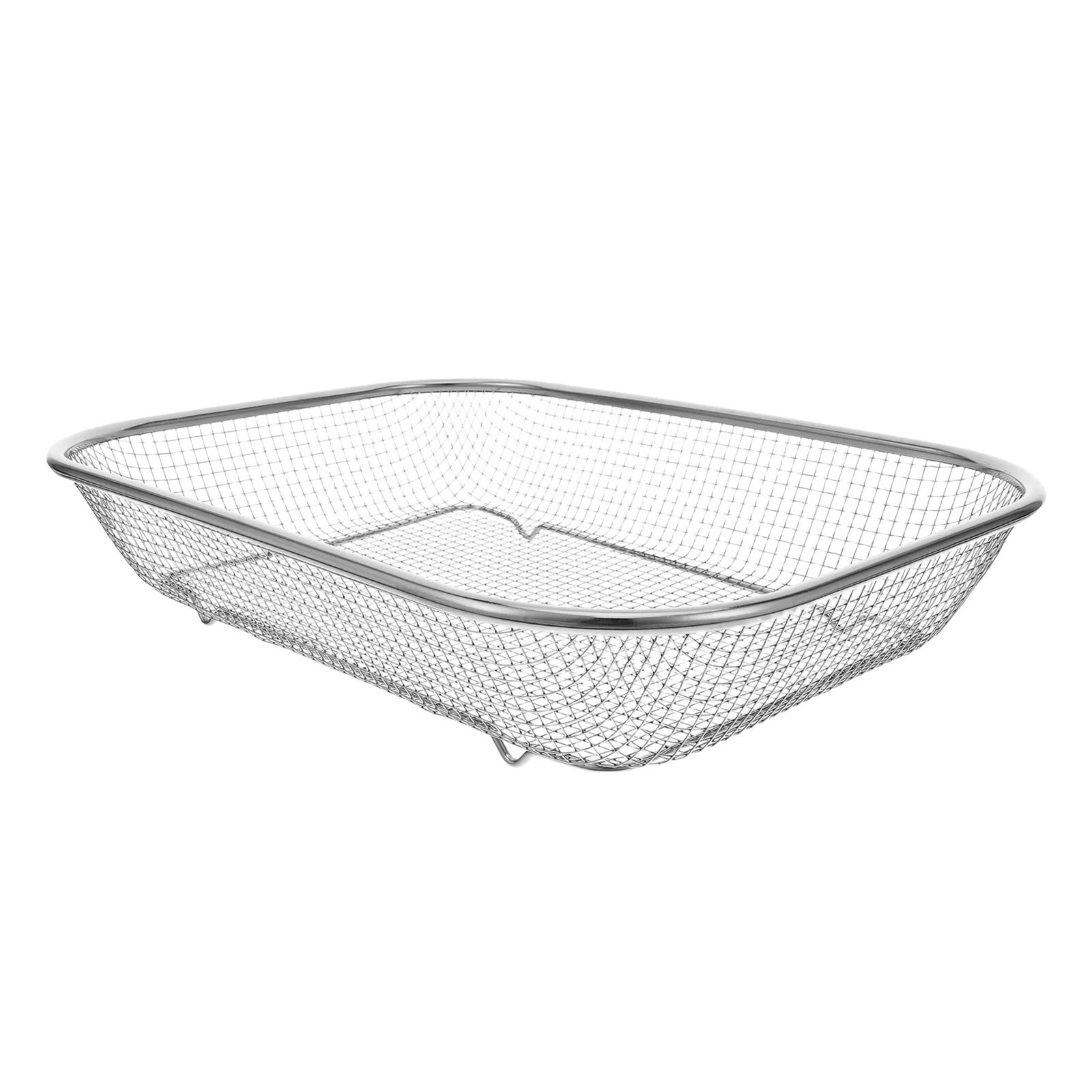 

Stainless Steel Drain Basket Kitchen Drainer Basket Fine Mesh Dish Drainer Tray for Countertop Utensil Drying Organizer
