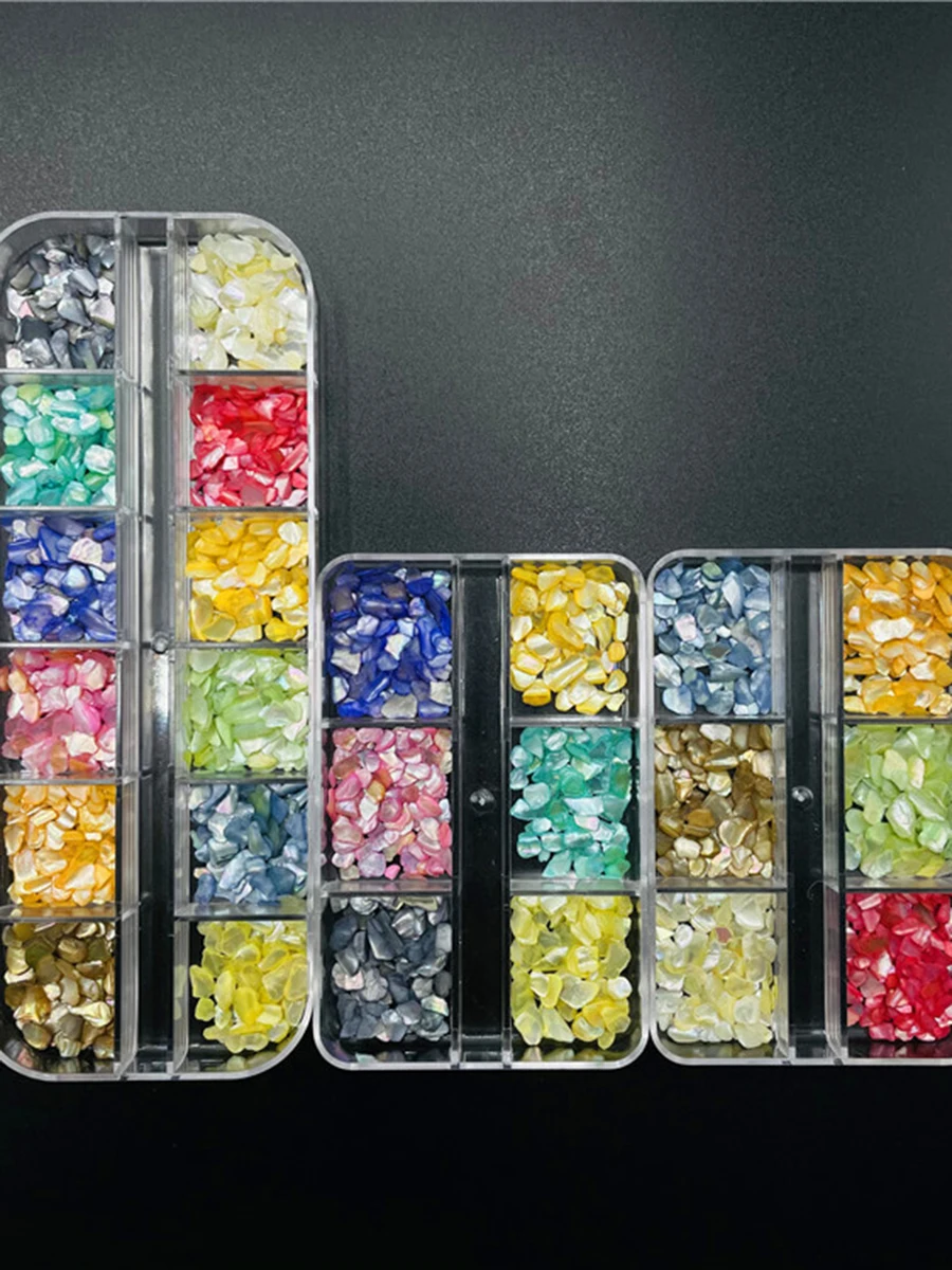 شرائح صدف أذن البحر غير المنتظمة ثلاثية الأبعاد لا تسبب الحساسية لفن الأظافر - ترتر حورية البحر الملون، متوافق مع جل الأشعة فوق البنفسجية، ماني متعدد الألوان #2