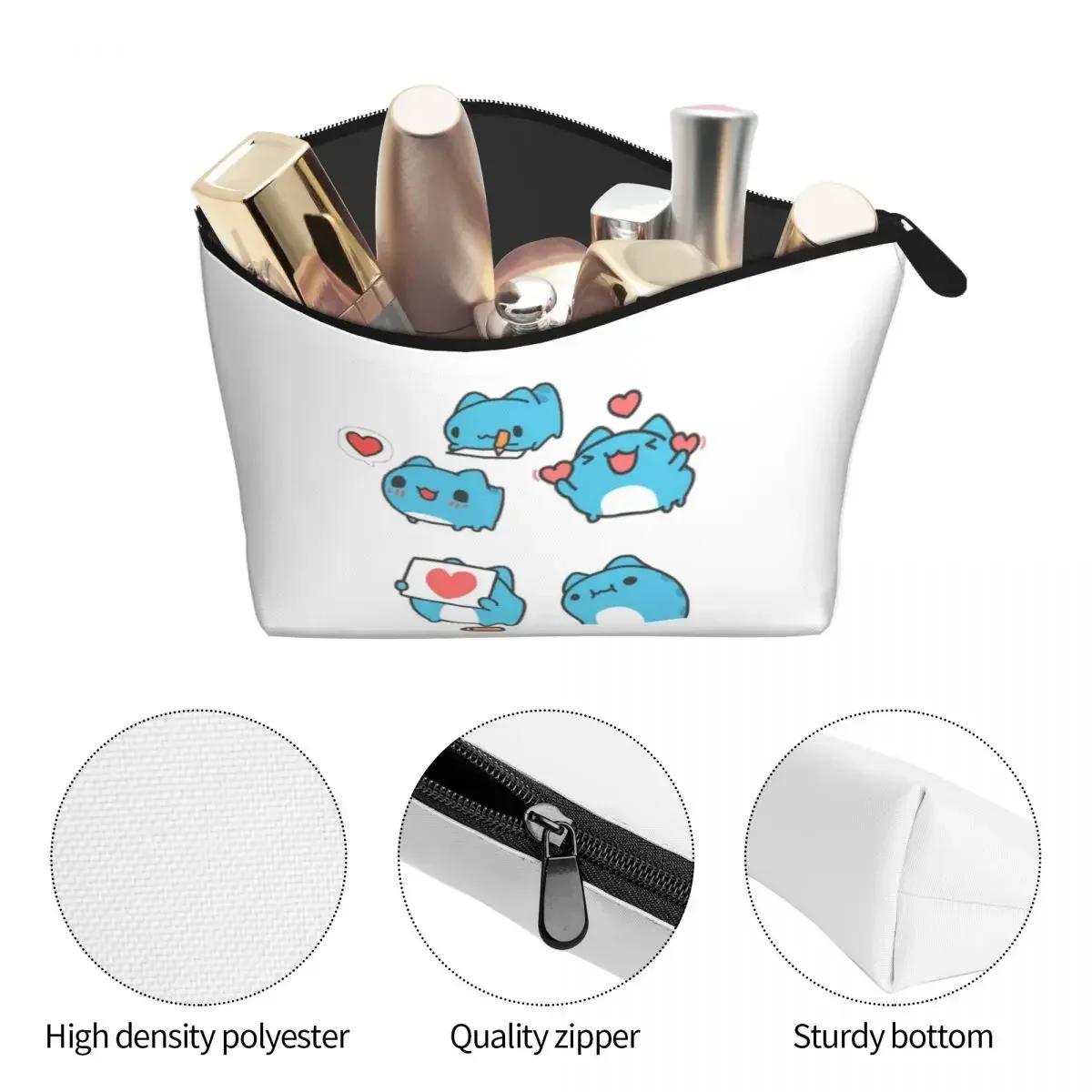 Comic Cat Bugcat Capoo Bug Cat Women Cosmetic Bag Travel Makeup Organizer Pouch Toiletry Storage Dopp Kit Box