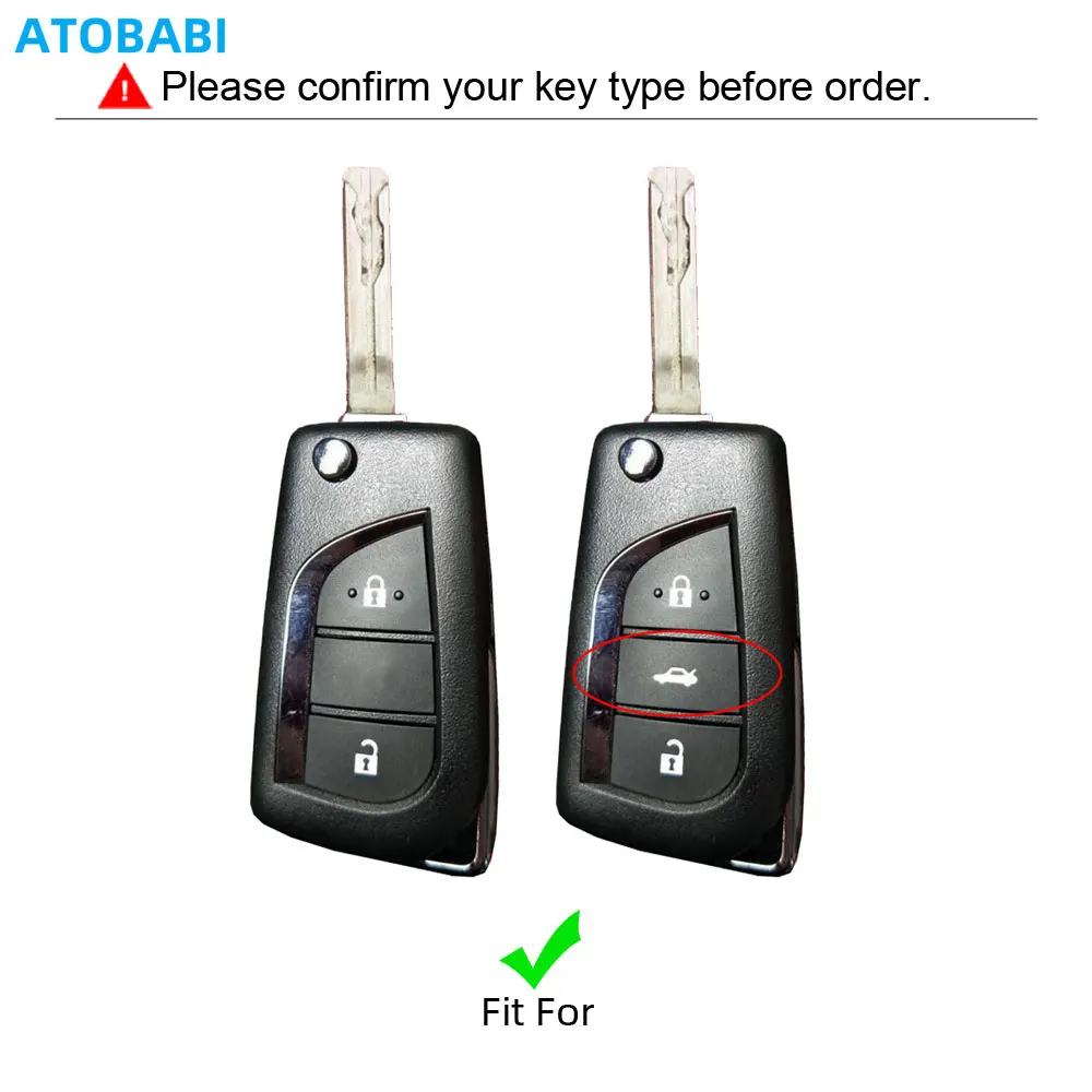Aluminum Alloy Car Key Cover Bag For Toyota Camry 2017 Corolla Avensis Verso Auris Hybrid 2018 2019 Flip Remote Fobs Shell Cases