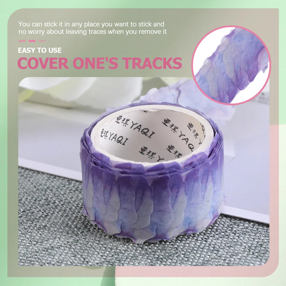 

2 Rolls Floral Petal Decorative Tape Easy Remove Scrapbooking Sticky Paper Tape for DIY Crafting Photo Album Journal Supplies