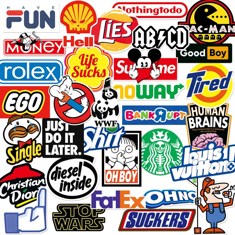 32 autocollants personnalisés pour bagages, style européen et américain, tendance, drôles, imperméables, autocollants pour coque de téléphone portable