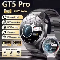 Nuevo reloj inteligente GT5 Pro GPS para hombre 360*360 pantalla AMOLED ritmo cardíaco Bluetooth llamada IP68 impermeable reloj inteligente para hombre 2025 nuevo