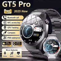 New GT5 Pro GPS Smart Watch Men 360*360 AMOLED Screen Heart Rate Bluetooth Call IP68 Waterproof Man Smartwatch 2025 New