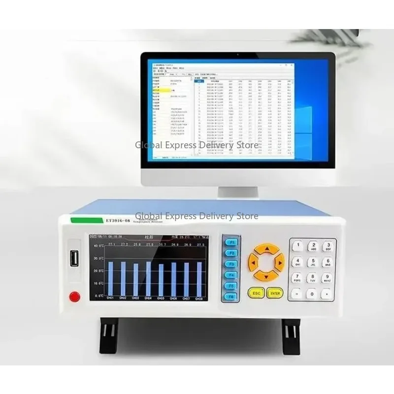

ET3916-16 Channels Temperature Data Logger 5 inches LCD Display Screen