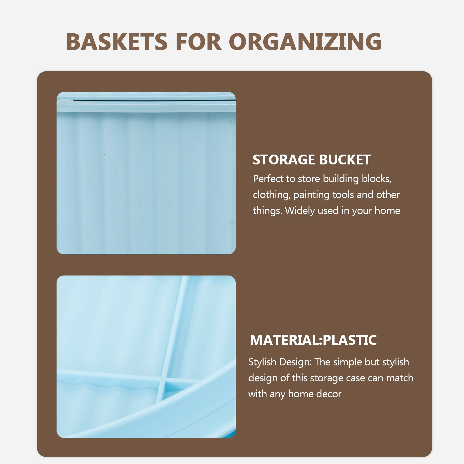 

Compact Storage Bucket Sturdy Plastic Container for Home Organization Snack Supply Clothing Books Tidy Living Space Efficient