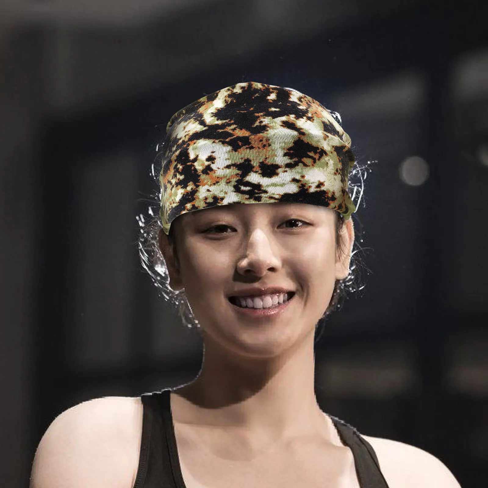 

2 шт. эластичных повязок на голову для йоги с эффектом тай-дай, впитывающих пот, нескользящих, для спорта, бега, тренировок в зале, модные повязки для волос для женщин