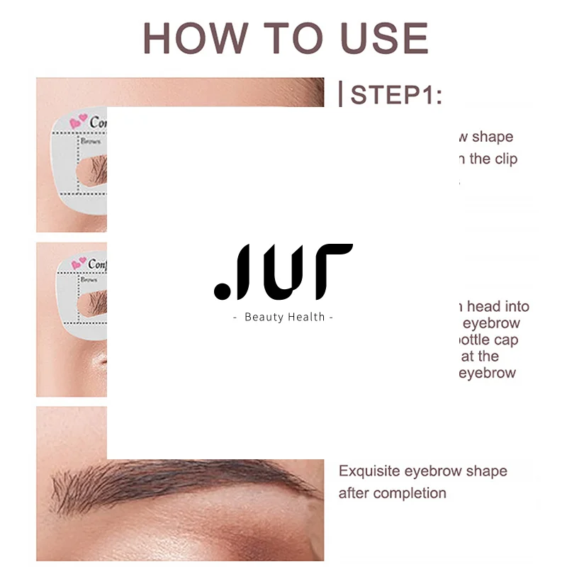 Eyebrow Stamp Kit Brow Powder Stamp Waterproof Makeup With 10 Reusable Eyebrow Stencils With 2 Brush Long Lasting For Gift