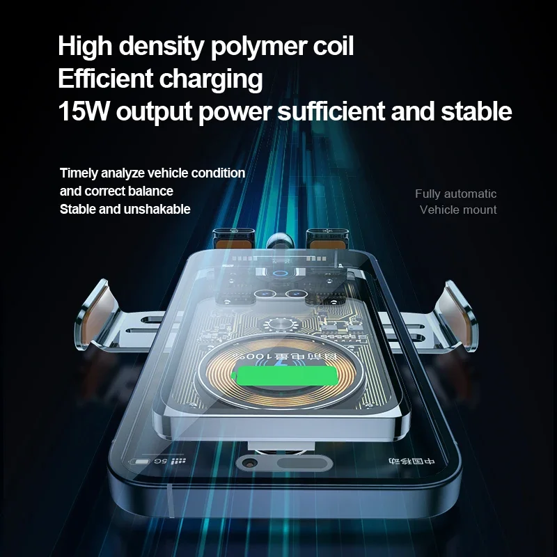 66W Magnetic Car Phone Holder 15W Wireless Charger for Phone Rorating Magnetic Charger Head for iPhone Samsung Xiaomi Huawei