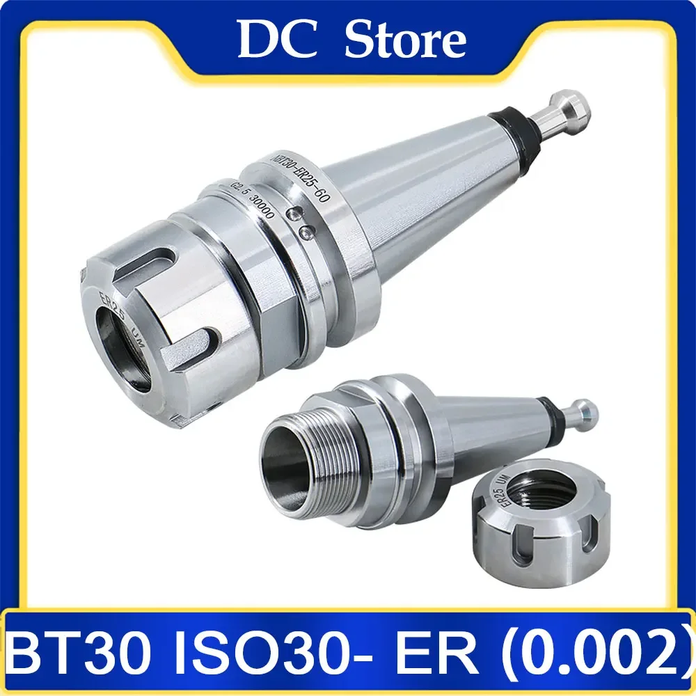 

BT30 ISO30 Knife Shank Precision 0.002 ER11 ER16 ER20 ER25 ER32 45 60 70 100 L Tool Holder For CNC Machine Center ATC Spindle