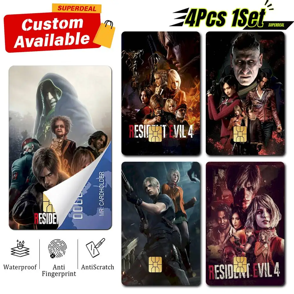 RE-R Game R-Resident Evil 4 Remake  Card Stickers for Bank Access Protective Waterproof Film Cover Sticker Gift