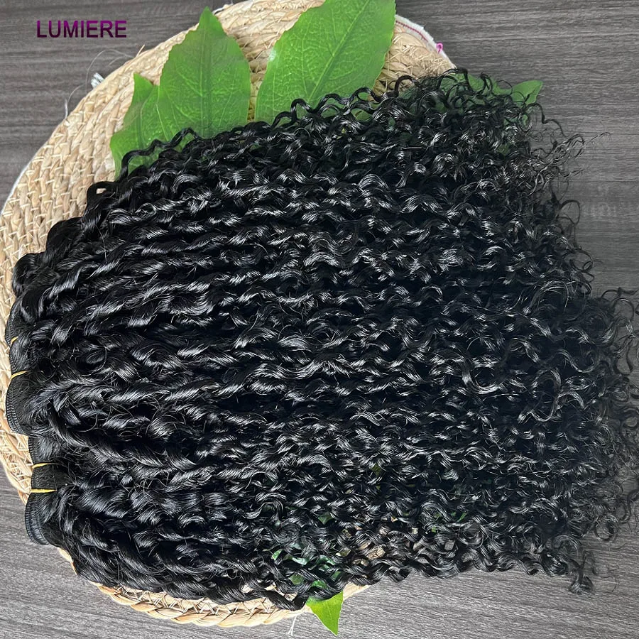 Burmesische Pixie Curly Bundles Unbehandeltes Jungfrauenhaar 3/4 Bundle-Deal Tiefe Afro-Locken Echthaar-Extensions Großhandel – Detail 31