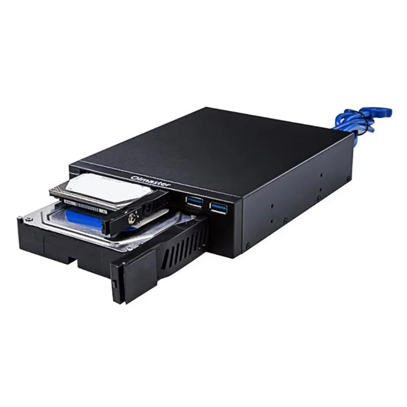 

Oimaster MR-6203 Корпус жесткого диска для 2,5/3,5-дюймового жесткого диска Стойка для двухдискового оптического привода SSD Корпус для настольного компьютера
