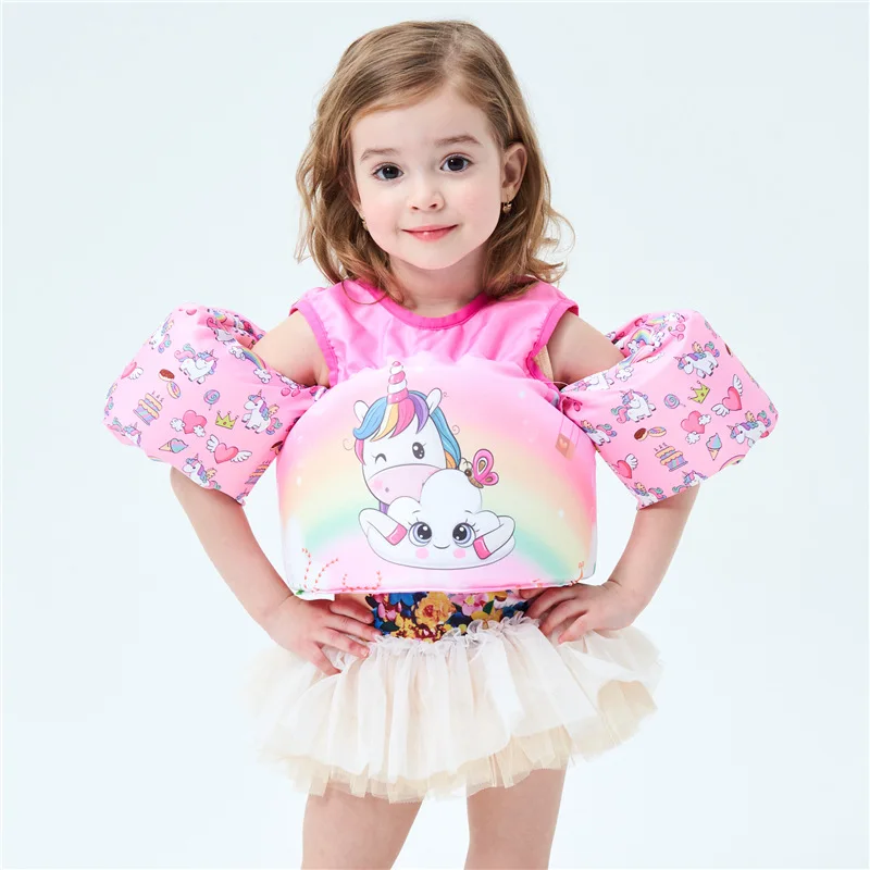 Kids Swim Vest with Arm Float Foam Buoyancy Swimming Training Vest for Boys Girls Pool Beach Age 2-6 Years