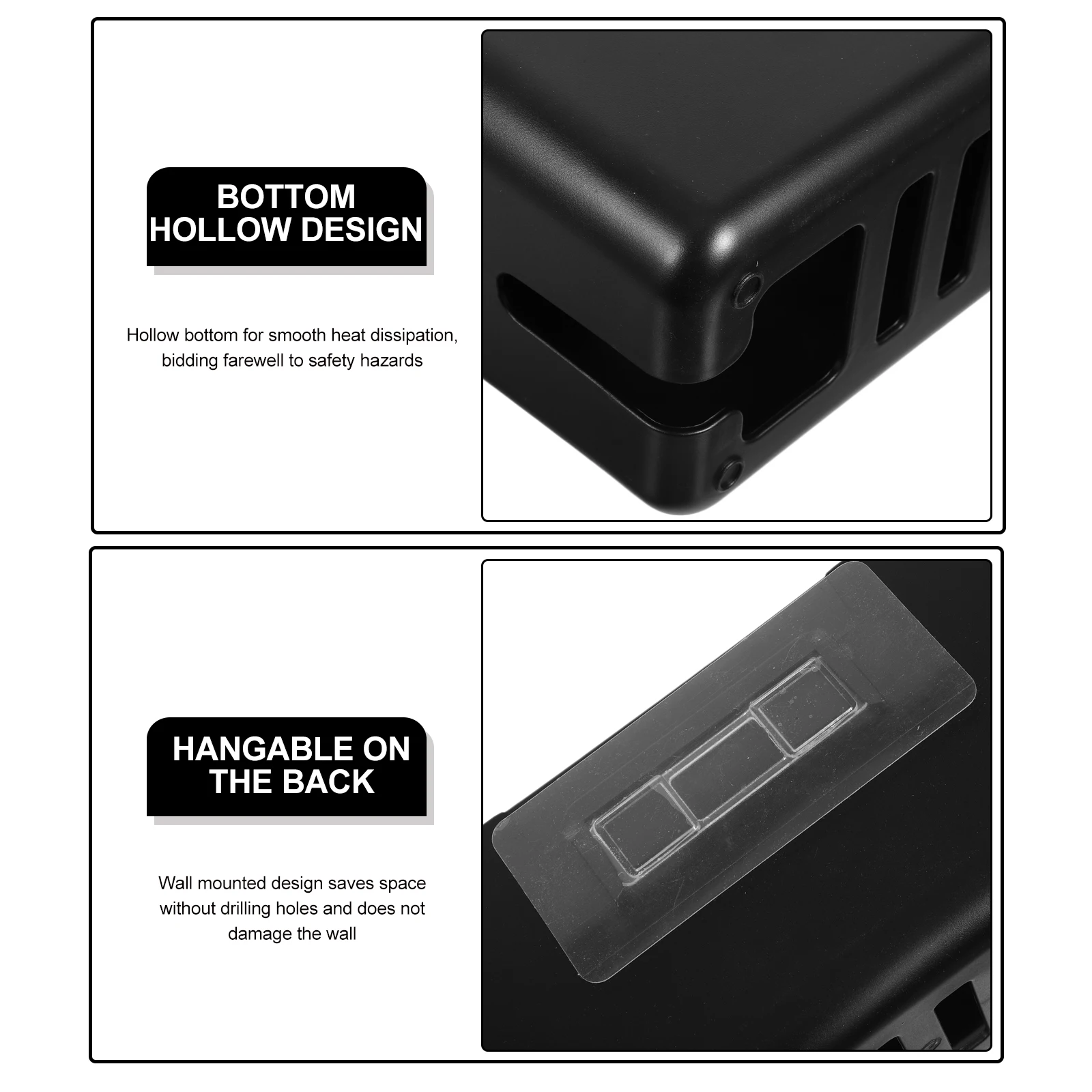 

Wall Mount Cable Organizer Power Cord Management For Desk Office Living Room Large Capacity Wire Storage Box Heat Dissipation