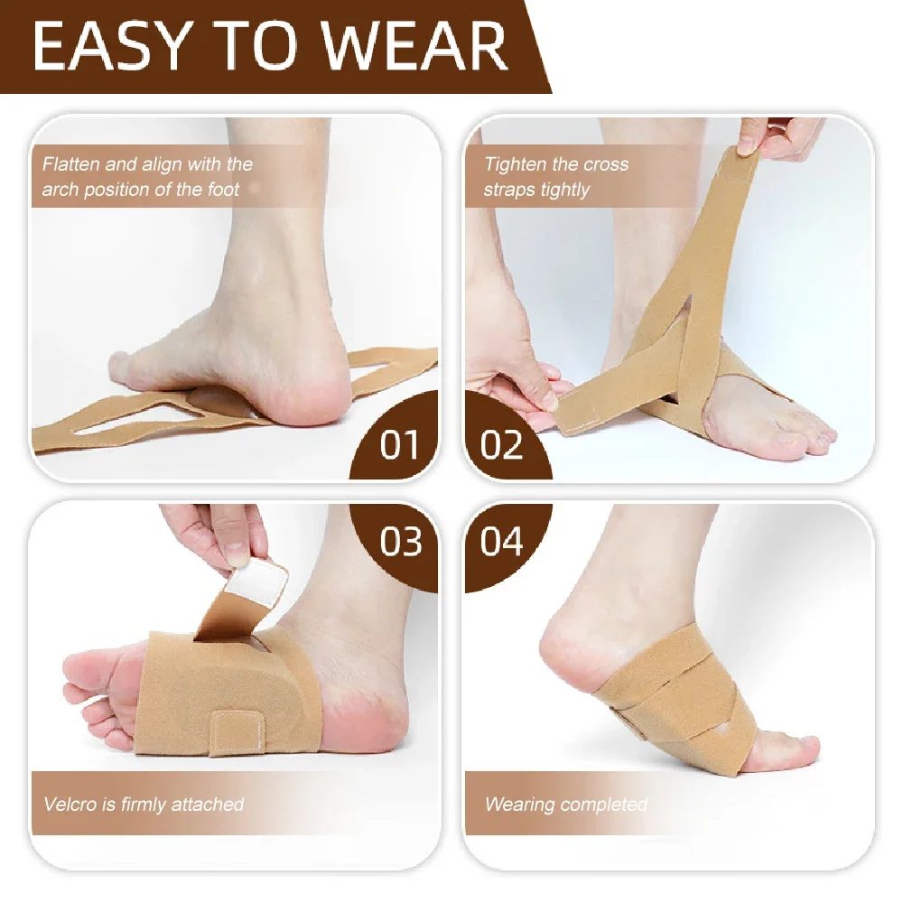 Flat Feet Arch Support Sports Insoles, 1 Pair Unisex Orthotic Insoles, Forefoot Ball Support & Foot Pressure Relief Insoles