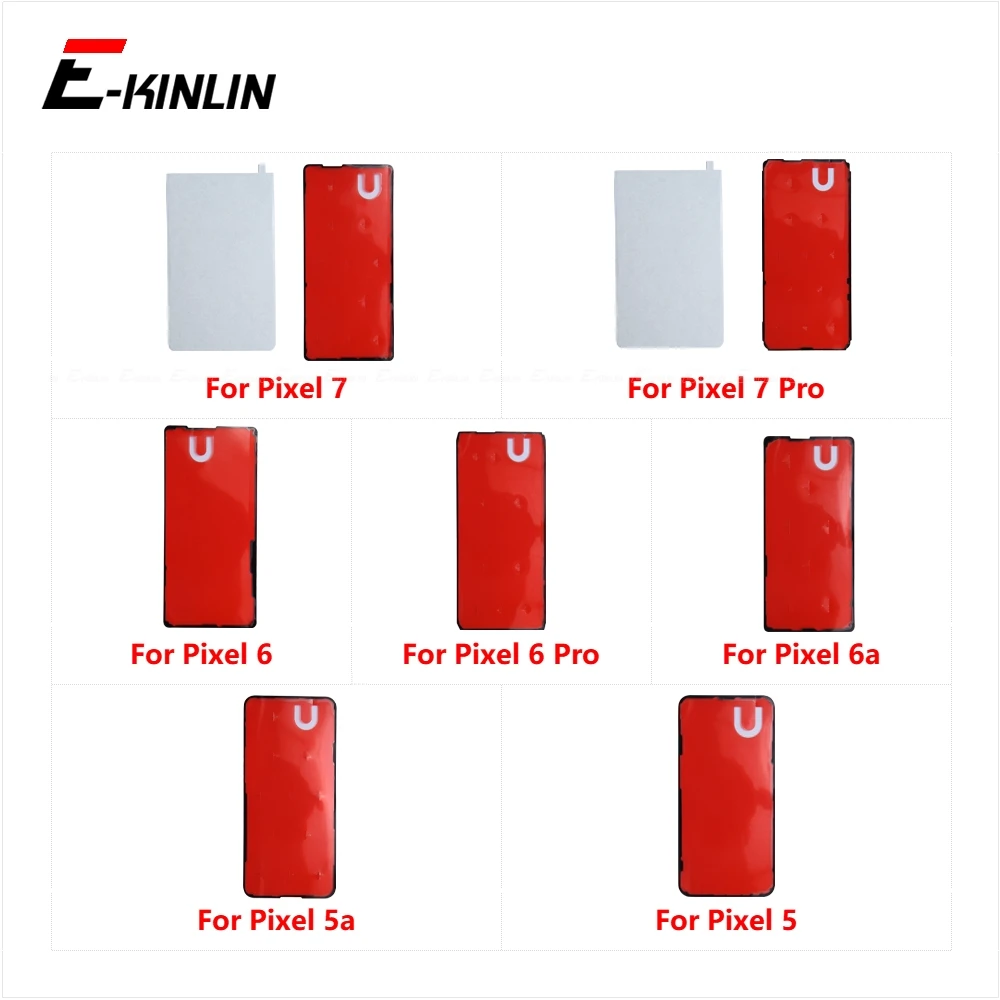 ل جوجل بكسل 5 5a 6 6a 7 برو شاشة الكريستال السائل الشاشة الخلفي الإسكان غطاء لاصق ملصق الشريط الغراء استبدال أجزاء #2