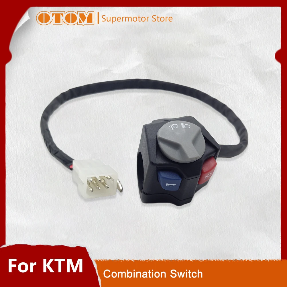 OTOM Motorcycle Multifunction Headlight Horn Switch Engine Stop Kill Button For KTM XCW EXC EXCF Freeride250F Freeride350 Bikes