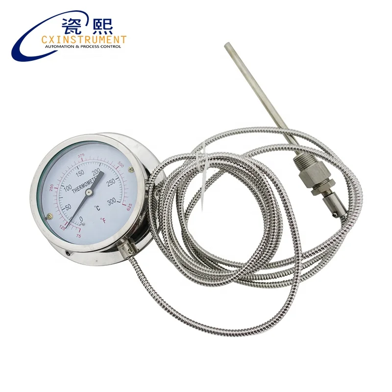 Textile Industry Capillary Oil Filled Pressure Type Thermometer Long Probe