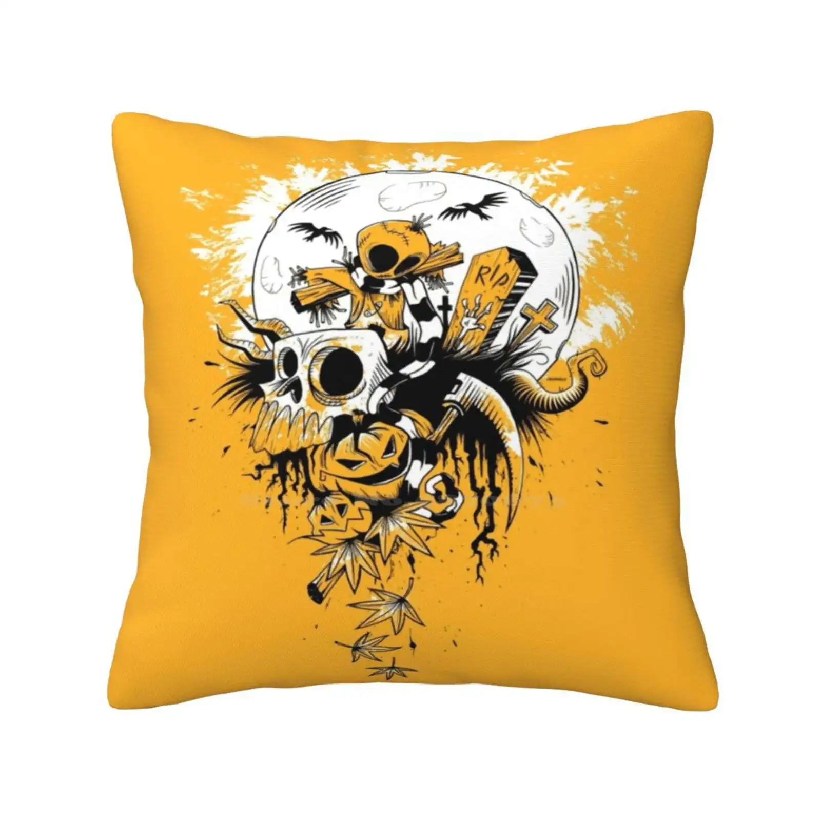 Samhain Scarecrow Bedroom Office Hug Pillowcase Autumn Scarecrow Halloween Pumpkin Death Samhain Nocturnallygeekyme