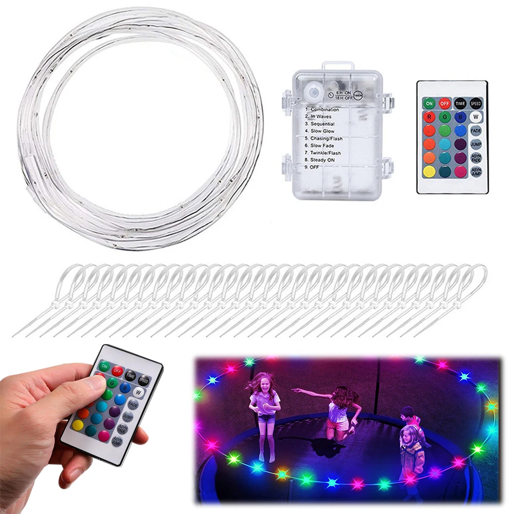 

12M LED Trampoline Lights 16 Colors Change Trampoline Rim LED Light Waterproof Rope Lights for Kids To Play at Night