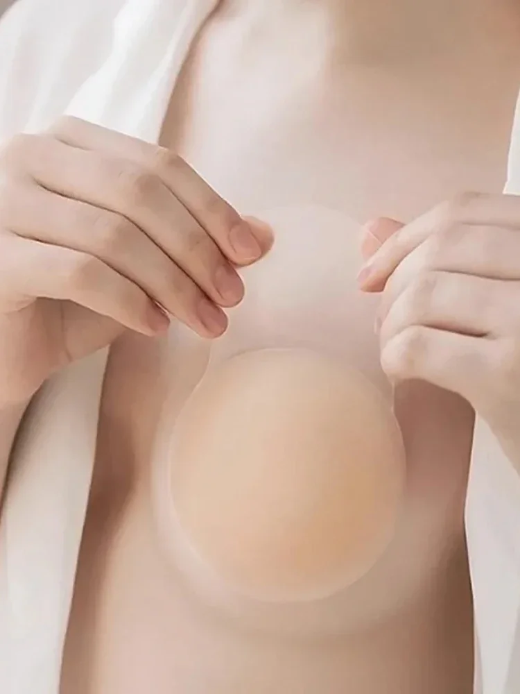 1 paire de cache-mamelon en Silicone, autocollant adhésif Invisible pour soutien-gorge, Patch de poitrine pour femmes, coussinets de pétales de poitrine réutilisables