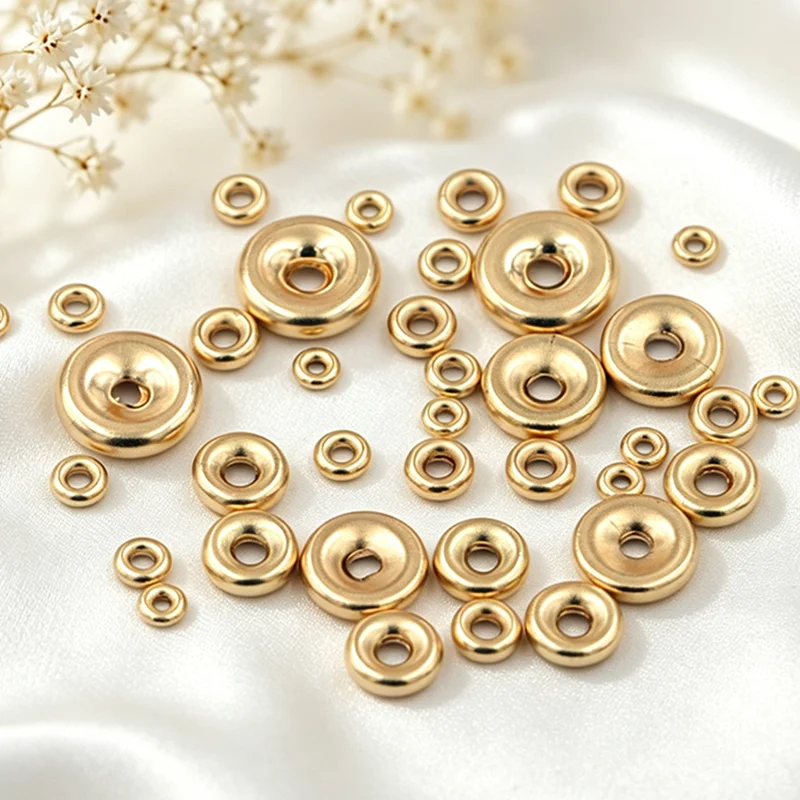 Real 14K Gold Filled Flat Rondelle Beads Gold Beads for Jewelry Making Handmde DIY Accessories Gold Jewelry Findings Seed Beads