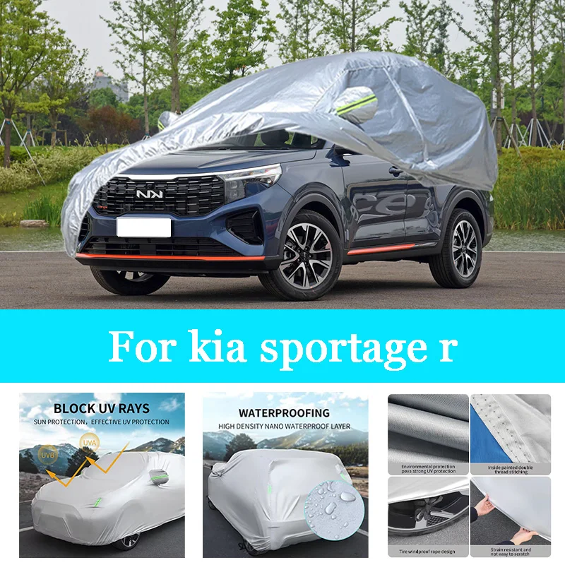 

Автомобильный чехол, уличный, полностью внешний, снежный чехол, солнцезащитный козырек, водонепроницаемая, пылезащитная защита со светоотражающими полосками для Kia Sportage R