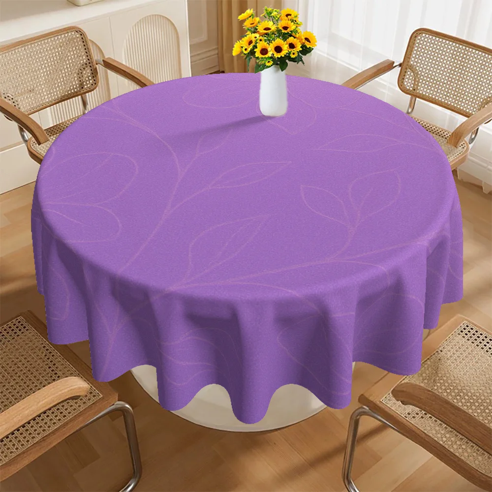 Round tablecloth, tablecloth, table cover, round table cover, light purple floral pattern designzyc