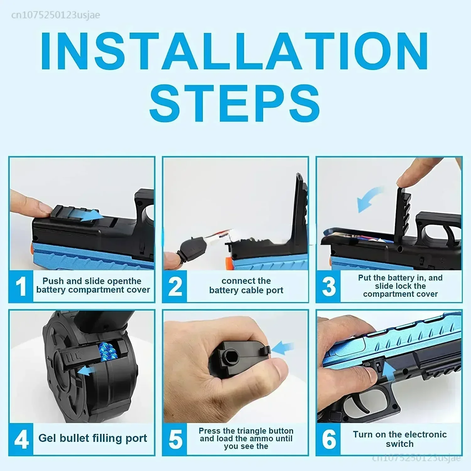 Pistola de brinquedo elétrica para crianças e adultos, tiro automático, pistola de esferas espirais, arma de água, pistola, esportes ao ar livre, bolas de gel, 2 em 1, 2024