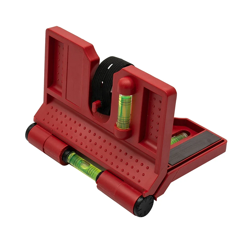 Post Level Fence Level Adjustable Horizontal 90° Angle Magnetic Pipe Plastic Red Tool Versatile Vertical W/ Strap