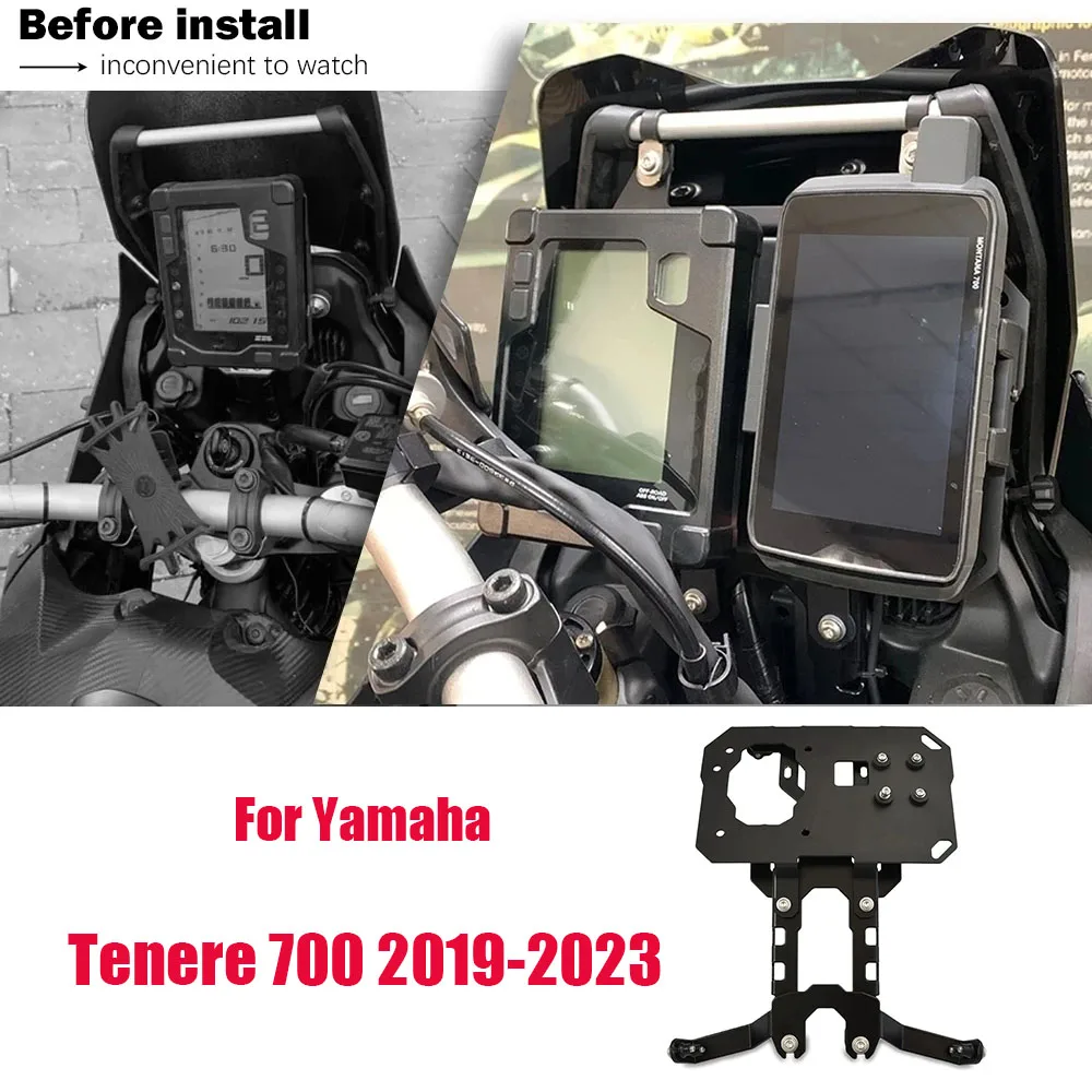 

Для Yamaha Tenere 700 2019-2023 Φ держатель навигации T 700 T700 многофункциональная база монитора GPS стабилизация Tenere700