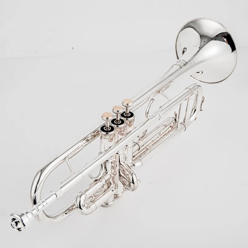 High Quality  Stradivarius 190s-37 50th Anniversary Silver Trumpet Pipe Flat Instrument Brass Strudents