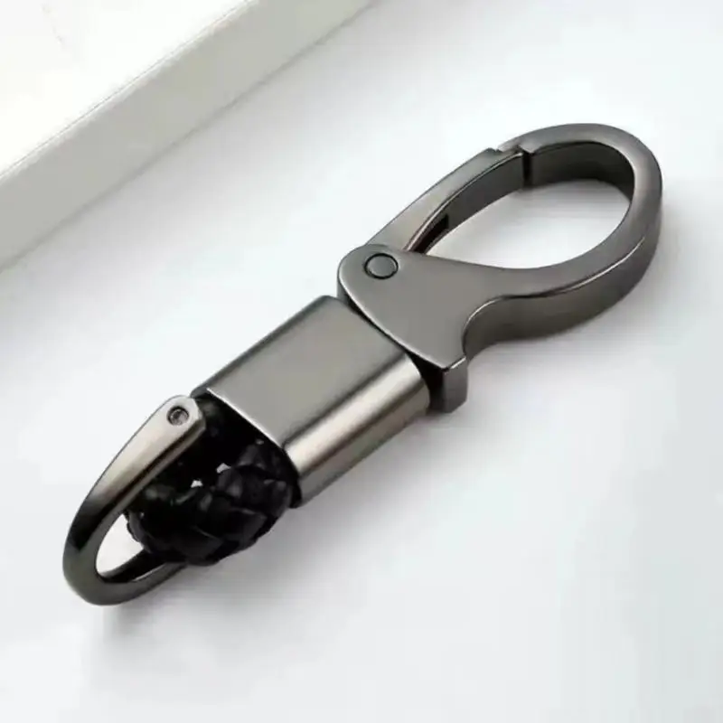 Durable Metal Car Keychain With Braided Rope For Men Fashionable Key Ring Pendant Best Choice For Car And Motorcycle