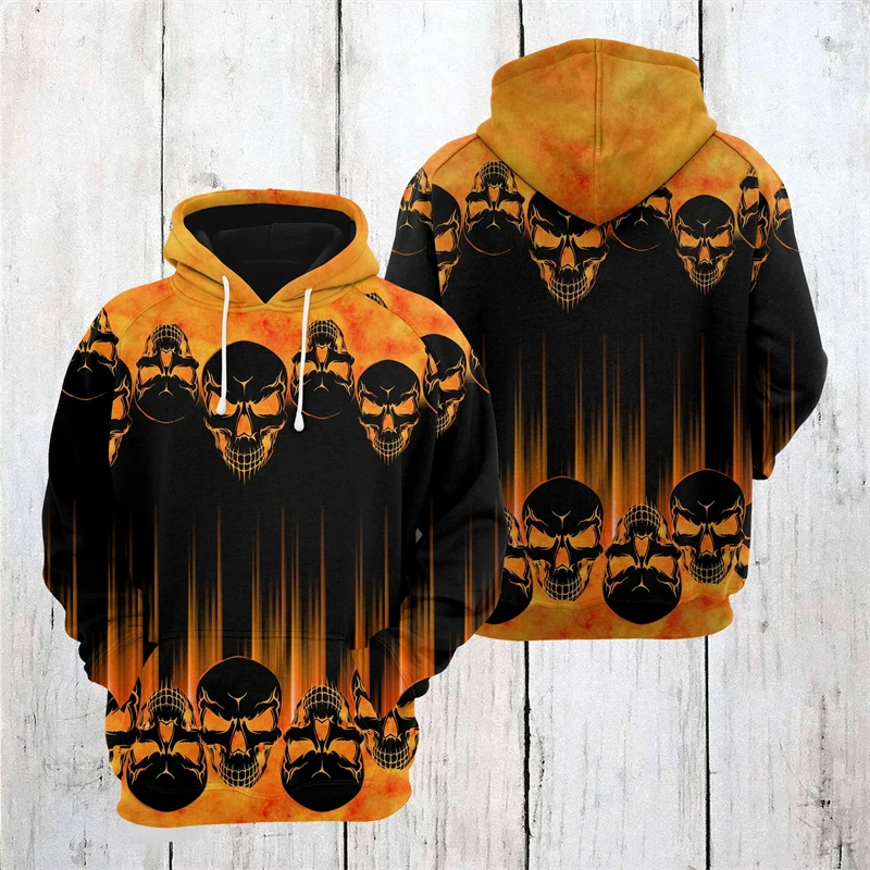 

3D Print Pumpkin Pattern Men's Hoodies Halloween Theme Cool Gothic Style Long Sleeve Hooded Clothes Autumn Winter Casual Clothes