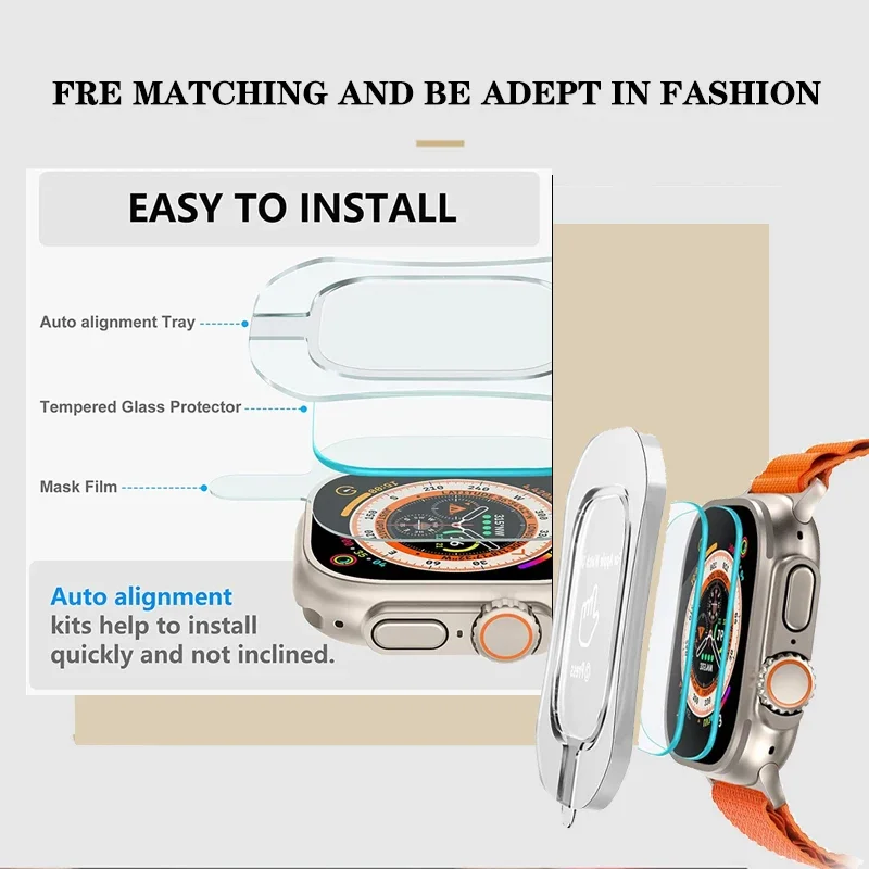 1-3PCS Tempered Glass Film For Apple Watch Ultra 2 49mm With Alignment Tool HD Screen Protector for iWatch Ultra 49 Easy Install